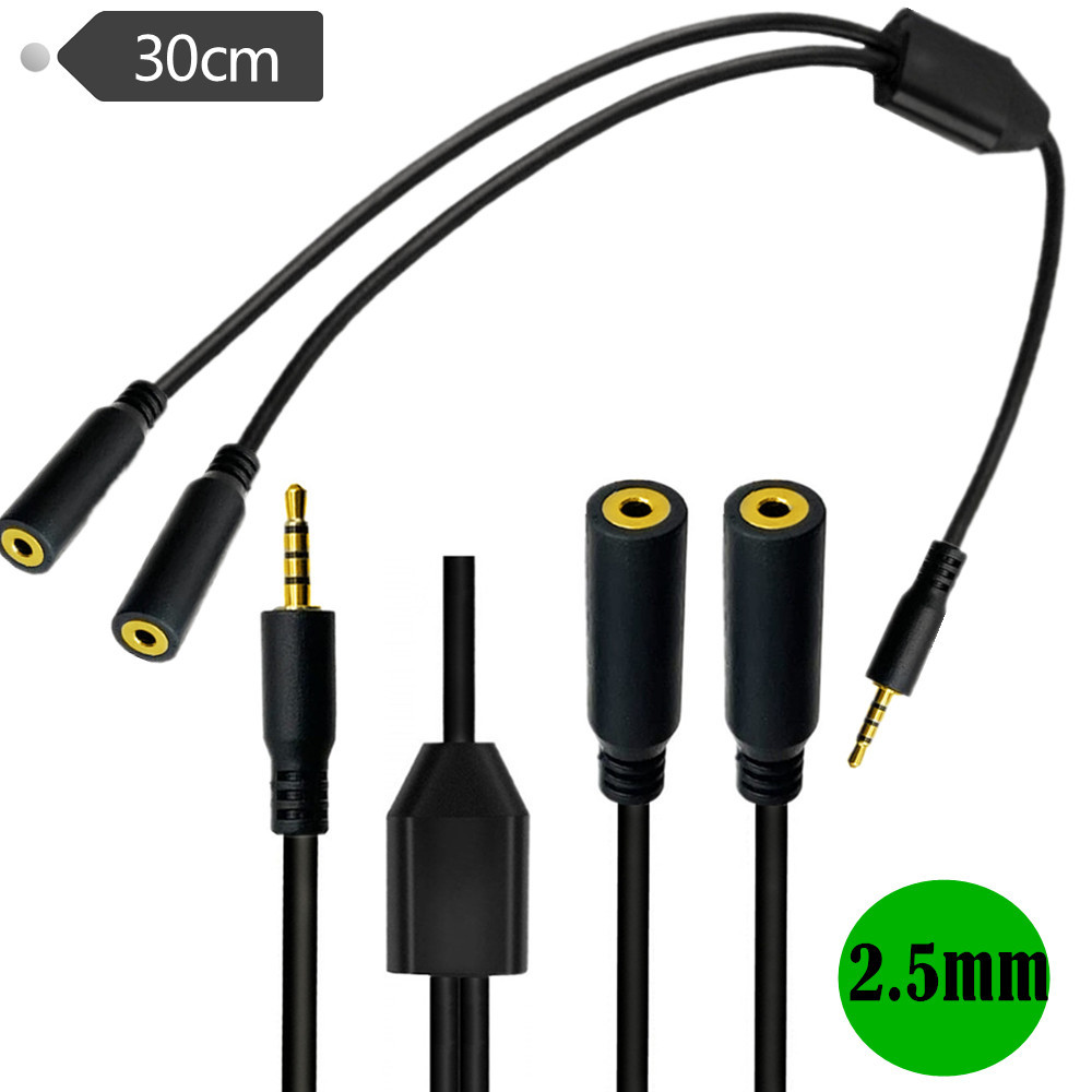 Audio Splitter Y - Gold Plated 4 Pole 2.5mm Male