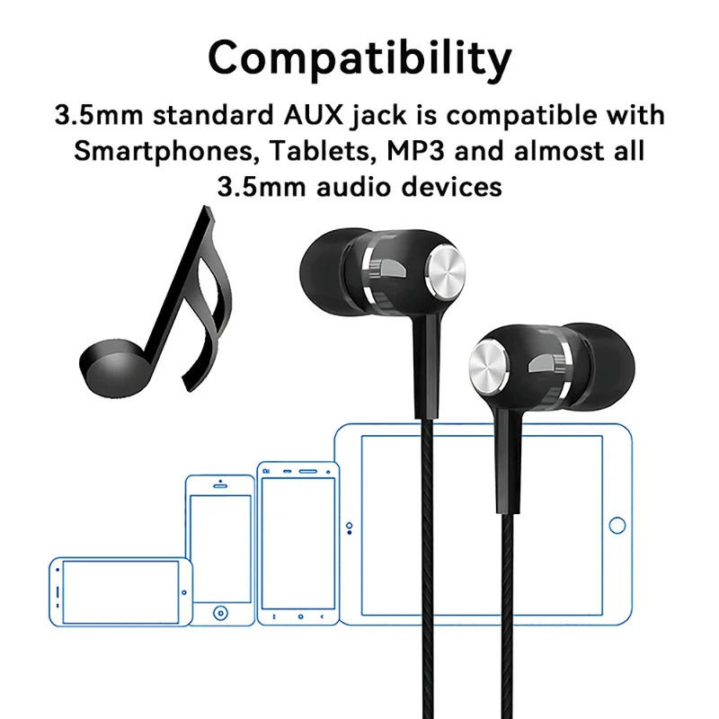 1/2/3/4Pcs 3.5mm Wired Earphon - Noise Cancelling Headphone review and price