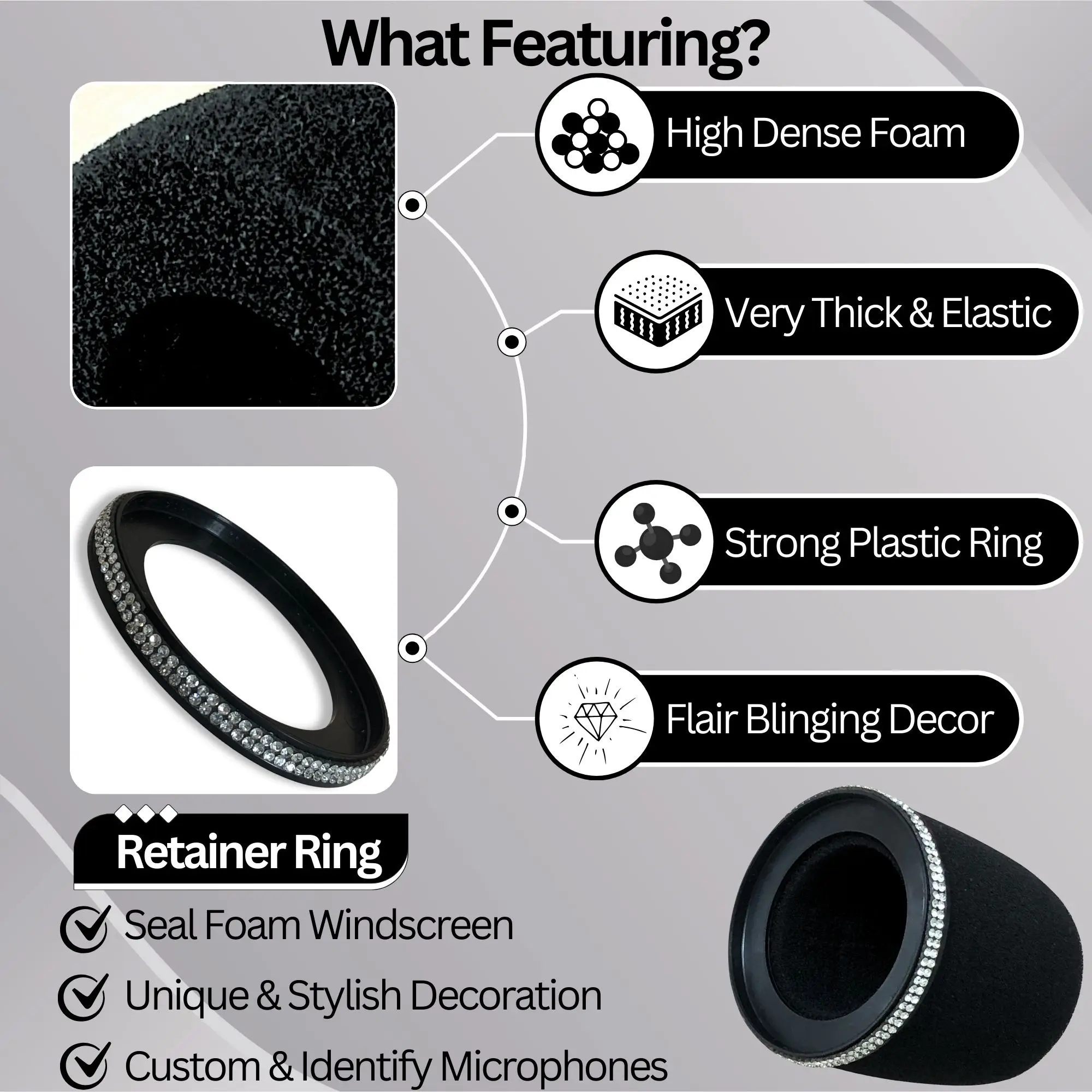 Sparkly MV7 Foam Pop Filter fo - Shure Mic Mv7 review and price