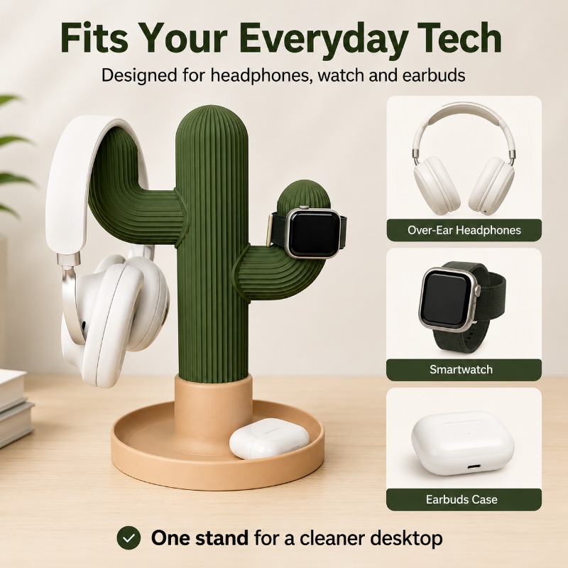 Minimalist Cactus Headset Stan - Headphone Stand Desk review and price