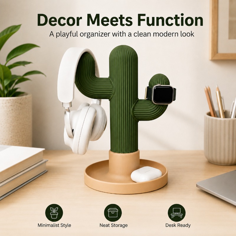 Minimalist Cactus Headset Stan - Headphone Stand Desk review and price